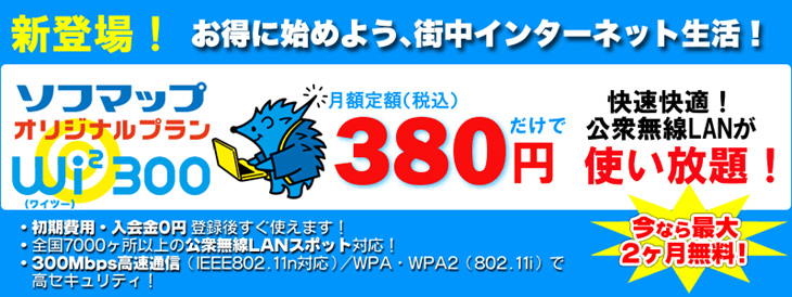 Wi2 300 �\�t�}�b�v�I���W�i���v�����b��z380�~�Ō��O����LAN���g������I