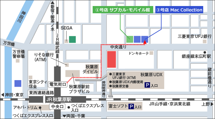 MacCollection・クリエイターズランド ご案内地図