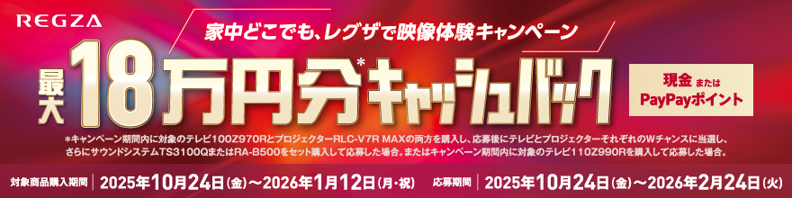 家中どこでも、レグザで映像体験キャンペーン