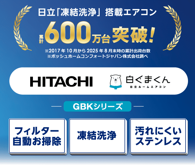 3日間限定スペシャルセール！日立 白くまくんエアコン フィルター自動