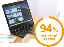 94% のユーザーが速さを実感