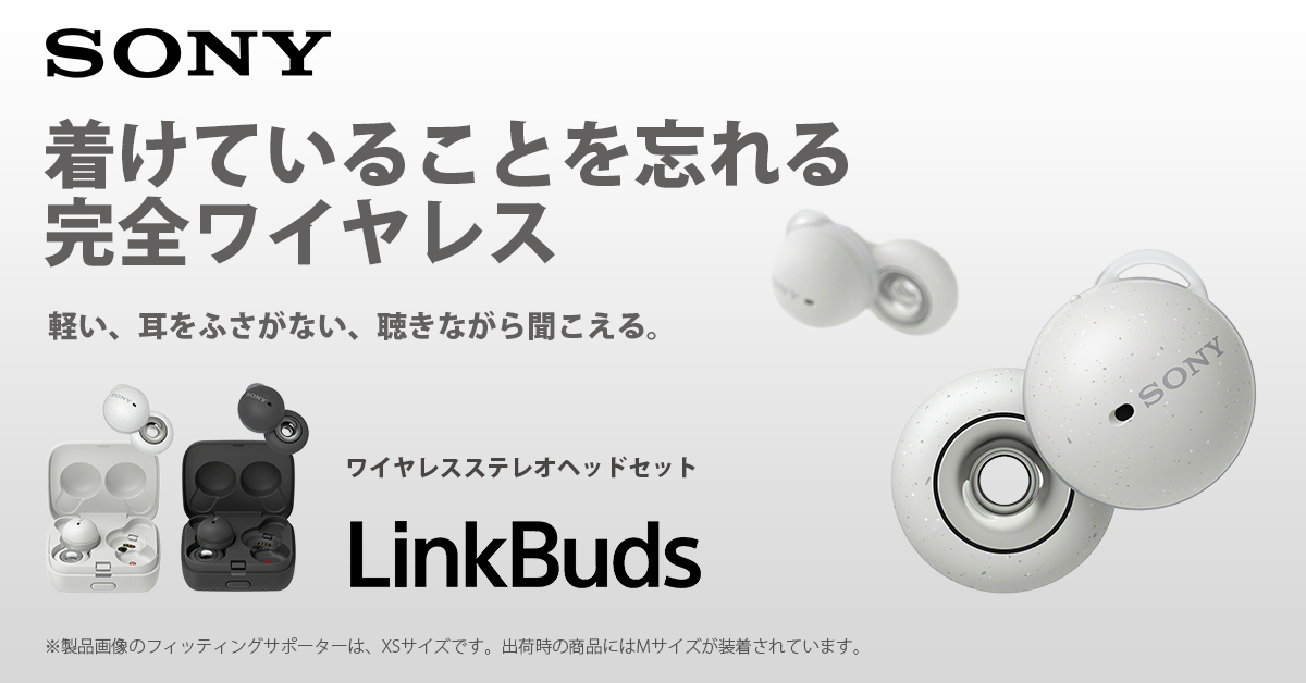 ソニー ワイヤレスイヤホン LinkBuds WF-L900:完全ワイヤレスイヤホン/小型軽量4.1グラム/フルオープンスタイルで常時装着可  イヤホン、ヘッドホン