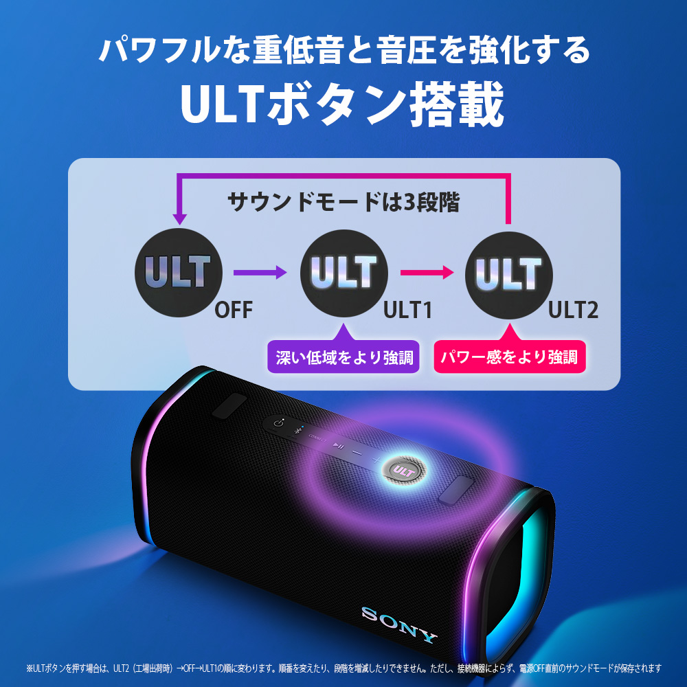 ブルートゥーススピーカー ブラック SRS-ULT50 BZ [防水 ブルートゥーススピーカー ブラック SRS-ULT50 BZ [防水