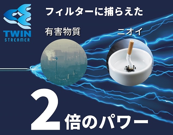 ツインストリーマ搭載で有害物質に2倍のパワーでアタック