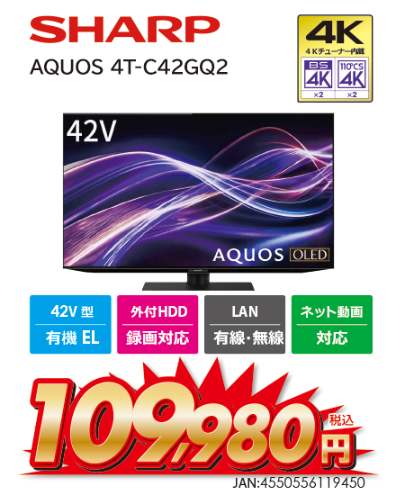 4K有機EL 4T-C42GQ2