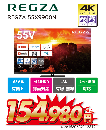 4K有機EL 55X9900N