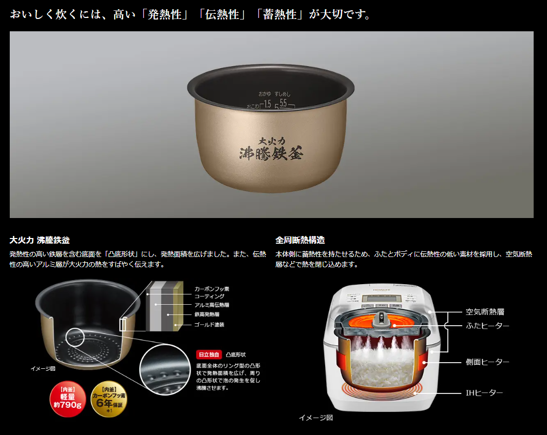 炊飯器 圧力&スチーム ふっくら御膳 フロストホワイト RZ-V100FM-W