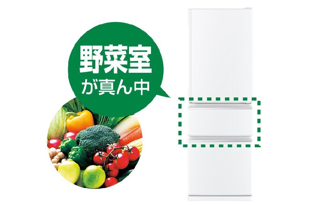 冷蔵庫 MITSUBISHI パールホワイト MR-CX37H-W ［幅60cm /3ドア /右開きタイプ /365L  /2022年］｜の通販はソフマップ[sofmap]