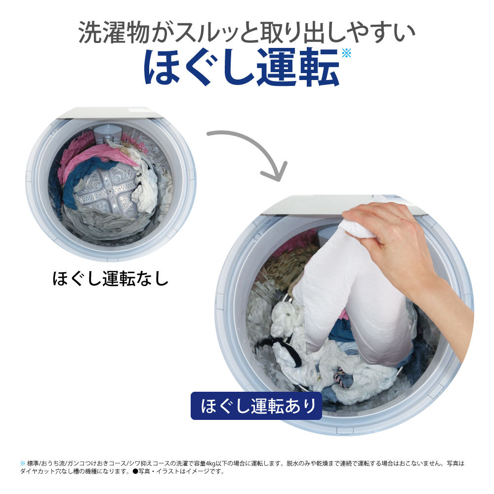 【SHARP】全自動洗濯機(ES-GE6D)/ 6kg /ステンレス穴なし槽