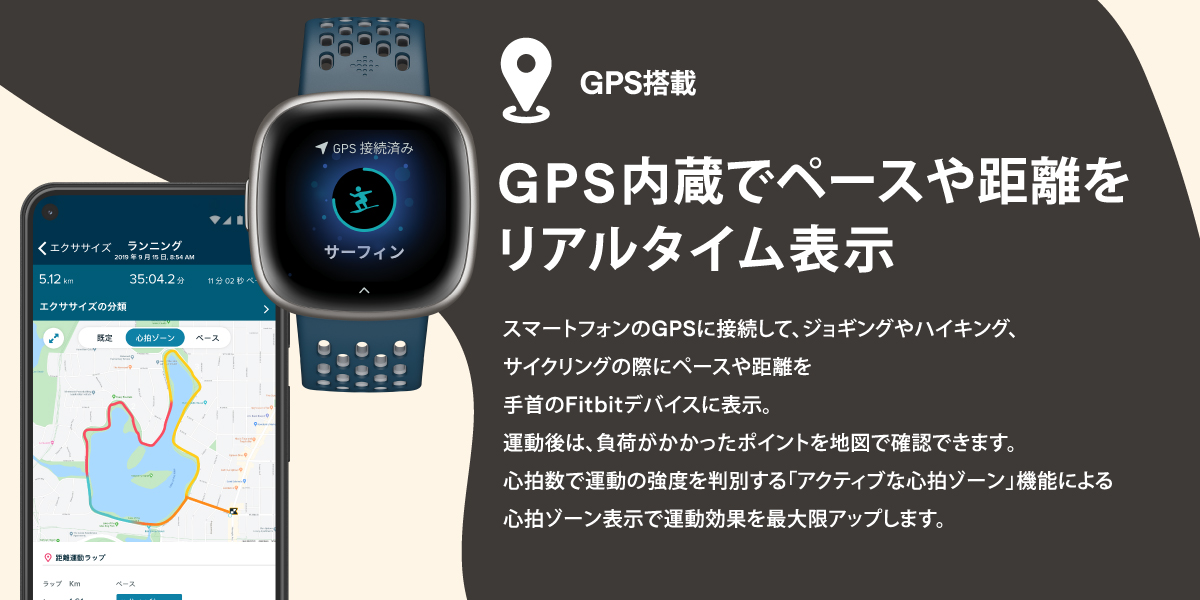オーディオ機器 イヤフォン Fitbit Versa 4 Waterfall Blue（ウォーターフォールブルー 
