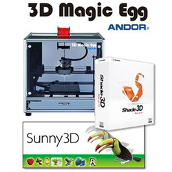 【クリックでお店のこの商品のページへ】パーソナル3Dプリンター 3D Magic Egg 3Dモデル作成ソフトバンドル (フロント扉：ブラック/側面：ブラック) MF-1050-KK