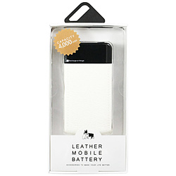 CL-07WH LEATHER MOBILE BATTERY レザー リチウム充電器[4000mAh・ホワイト]