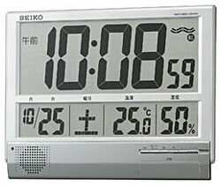 【クリックでお店のこの商品のページへ】SQ419S (シルバー) プログラム機能付き電波掛置兼用時計