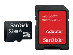 【クリックでお店のこの商品のページへ】SDSDQ-032G-J35A(32GB microSDHCカード/Class4対応/SDHC変換アダプタ付・防水仕様)