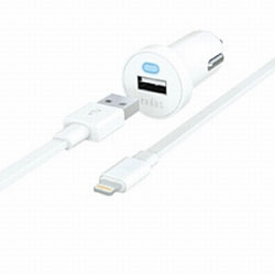 RK-CCF52W iPad Retina/iPad mini/iPhone 5Ή 2.4A Car Charger +Lightning-USBP[u 1m (MFiF/zCg)