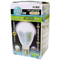 【クリックでお店のこの商品のページへ】FLED60N(LED電球/E26口金/一般電球タイプ/昼白色相当/480lm)