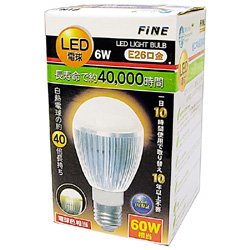 【クリックで詳細表示】FLED60L(LED電球/E26口金/一般電球タイプ/電球色相当/360lm)