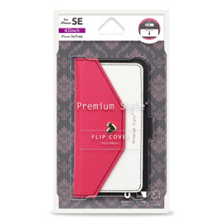 iPhone SE/5s/5用 ダブルフリップカバー スクエア型ポケット ピンク PG-18EFP15PK ピンク