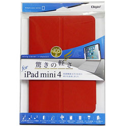 iPad mini 4用 エアリーカバー レッド TBC-IPM1506R TBC-IPM1506R レッド