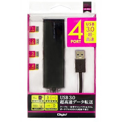 UH3034BK USB3.0ハブ（4ポート/バスパワー/ブラック）