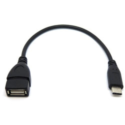 0.2m［USB-C オス→メス USB-A］2.0変換アダプタ ブラック GMC8