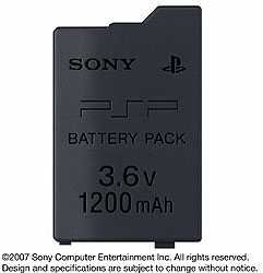 【クリックで詳細表示】PSP用 バッテリーパック 1200mAh (PSP-2000/3000専用) PSP-S110