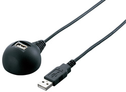 0.5m USB2.0延長ケーブル 【Aオス】⇔【Aメス】 ［スタンドタイプ］ （ブラック） BSUC05EDBK