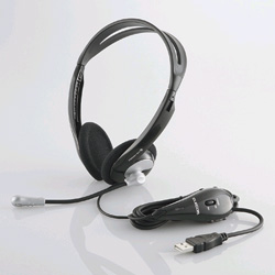 【クリックでお店のこの商品のページへ】HS-HP06USV(両耳オーバーヘッドタイプUSBヘッドセット)
