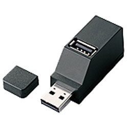 【クリックで詳細表示】U2H-PP3BBK(USB2.0ハブ/直挿しタイプ/ノートパソコン用 /3ポート/バスパワー/ブラック) 【Windows8.1動作対応】