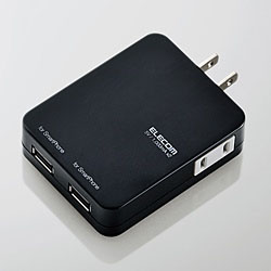 【クリックでお店のこの商品のページへ】スマートフォン用[USB microB] USB充電機能付き電源タップ (2ポート・ブラック) T-US01-12200BK