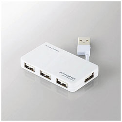 USB2.0ハブ〔4ポート・バスパワー・Mac／Win〕ホワイト U2H-YKN4BWH