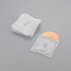 60枚収納 Blu-ray･CD･DVD対応 不織布ケース タイトルカード (ホワイト) CCD-NIWB60WH