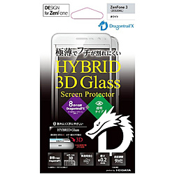 ZenFone 3（ZE520KL）用 HYBRID Glass Screen Protector 3D ドラゴントレイルX ホワイト BKS-ZE52G2DFWH 【ビックカメラグループオリジナル】
