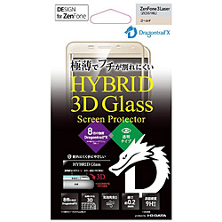 ZenFone 3 Laser（ZC551KL）用 HYBRID Glass Screen Protector 3D ドラゴントレイルX ゴールド 【ビックカメラグループオリジナル】