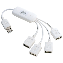 【クリックでお店のこの商品のページへ】USB-HUB227WH(ケーブルタイプUSB2.0ハブ/4ポート/ホワイト)