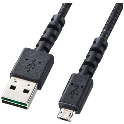 2.0m [USB microB⇔USB-A] 2.0ケーブル 充電・転送 2m ブラック KU-WRMCB20BK