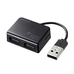 mUSB-A IXX microSDJ[hXbg / USB-A3n J[h[_[tUSB2.0nu USB-2HC319BK ubN