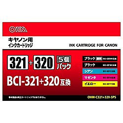 【クリックで詳細表示】OHM-C321＋320-5PS (キヤノン：BCI-321＋320(5色)対応/互換インクカートリッジ)