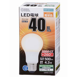 LED電球 （一般電球形・全光束500lm／電球色相当・口金E26） LDA4LGAG5