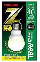 【クリックで詳細表示】EFA10EN/8-E17-S 電球形蛍光ランプ 「ネオボールZ リアル」(電球40WタイプA形・昼白色)
