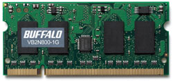 【クリックで詳細表示】VB2N800-1G(バーチャルバンクメモリーテクノロジー搭載/PC2-6400(DDR2-800)/DDR2 200pin S.O.DIMM/1GB)