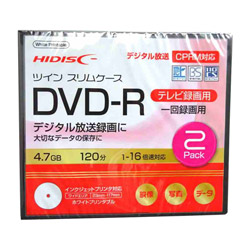 HIDISC DVD-R 録画用 2Pケース入 [〜5枚]