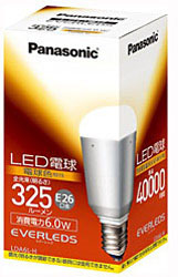 【クリックで詳細表示】LDA6LH LED電球 「EVERLEDS」(一般電球形・全光束325lm/電球色・口金E26)