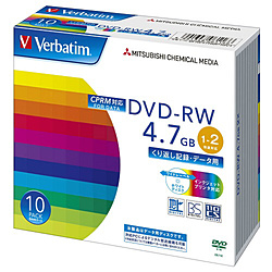 Verbatim DHW47NDP10V1 （DVD-RW/4.7GB/DATA/2倍速/10枚/プリンタブル/CPRM対応）