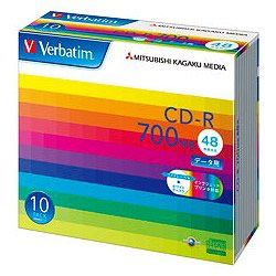 【クリックで詳細表示】Verbatim SR80SP10V1 (CD-R/700MB/DATA/48倍速/10枚/プリンタブル)