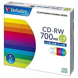 Verbatim SW80QP5V1 （CD-RW/700MB/DATA/4倍速/5枚/プリンタブル）