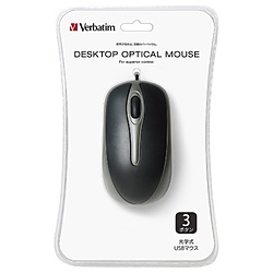 有線マウス[USB 1.5m・Mac／Win] DESKTOP OPTICAL MOUSE（3ボタン・ブラック） MUSDOZV1 [光学式]