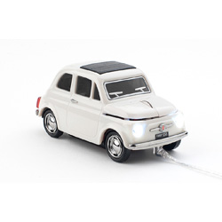 【クリックでお店のこの商品のページへ】【在庫限り】 高級車USB光学式マウス Fiat 500 Oldtimer White(光学式USB接続式) 【Click Car Products】