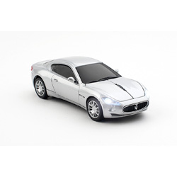 【クリックでお店のこの商品のページへ】高級車無線光学式マウス Maserati Gran Turismo Silver(2.4GHz/Rechargeableタイプ/ケーブル長1.5m) 【Click Car Products】