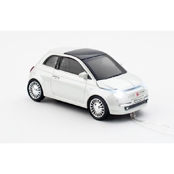 【クリックでお店のこの商品のページへ】【在庫限り】 高級車USB光学式マウス Fiat 500 New White(光学式USB接続式) 【Click Car Products】